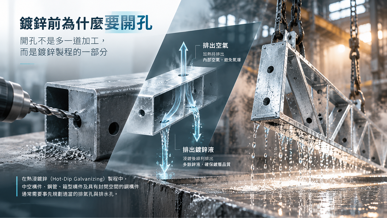 Why Drill Holes Before Galvanizing? Vent Holes, Drain Holes & Hot-Dip Galvanizing Safety Explained | K.C.F. Enterprise